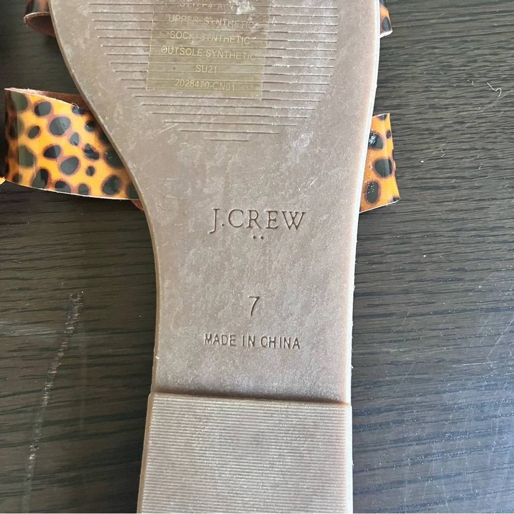 J. CREW Tortoise Shell Beachside Slide Sandals Sz 7 NWOT - Picture 5 of 6